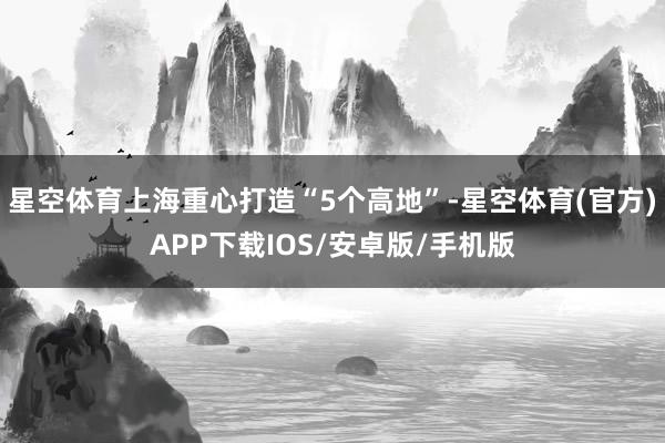 星空体育上海重心打造“5个高地”-星空体育(官方)APP下载IOS/安卓版/手机版