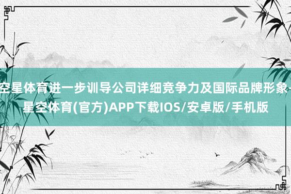 空星体育进一步训导公司详细竞争力及国际品牌形象-星空体育(官方)APP下载IOS/安卓版/手机版