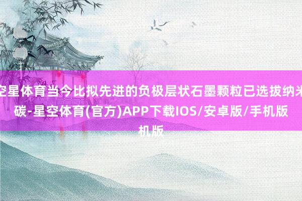 空星体育当今比拟先进的负极层状石墨颗粒已选拔纳米碳-星空体育(官方)APP下载IOS/安卓版/手机版