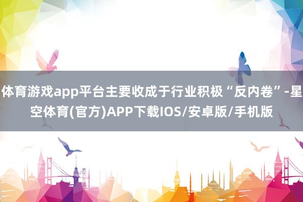 体育游戏app平台主要收成于行业积极“反内卷”-星空体育(官方)APP下载IOS/安卓版/手机版