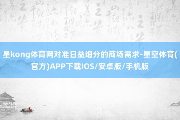 星kong体育网对准日益细分的商场需求-星空体育(官方)APP下载IOS/安卓版/手机版